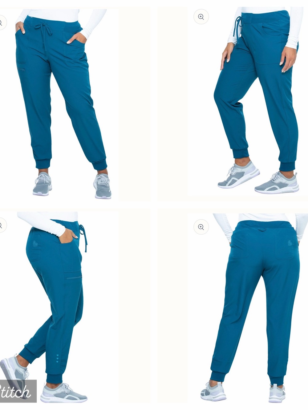 NWT HeartSoul Jogger Style Scrub Pants- Caribbean Blue- Size Medium